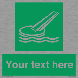 Custom sign safe condition Marine evacuation slide